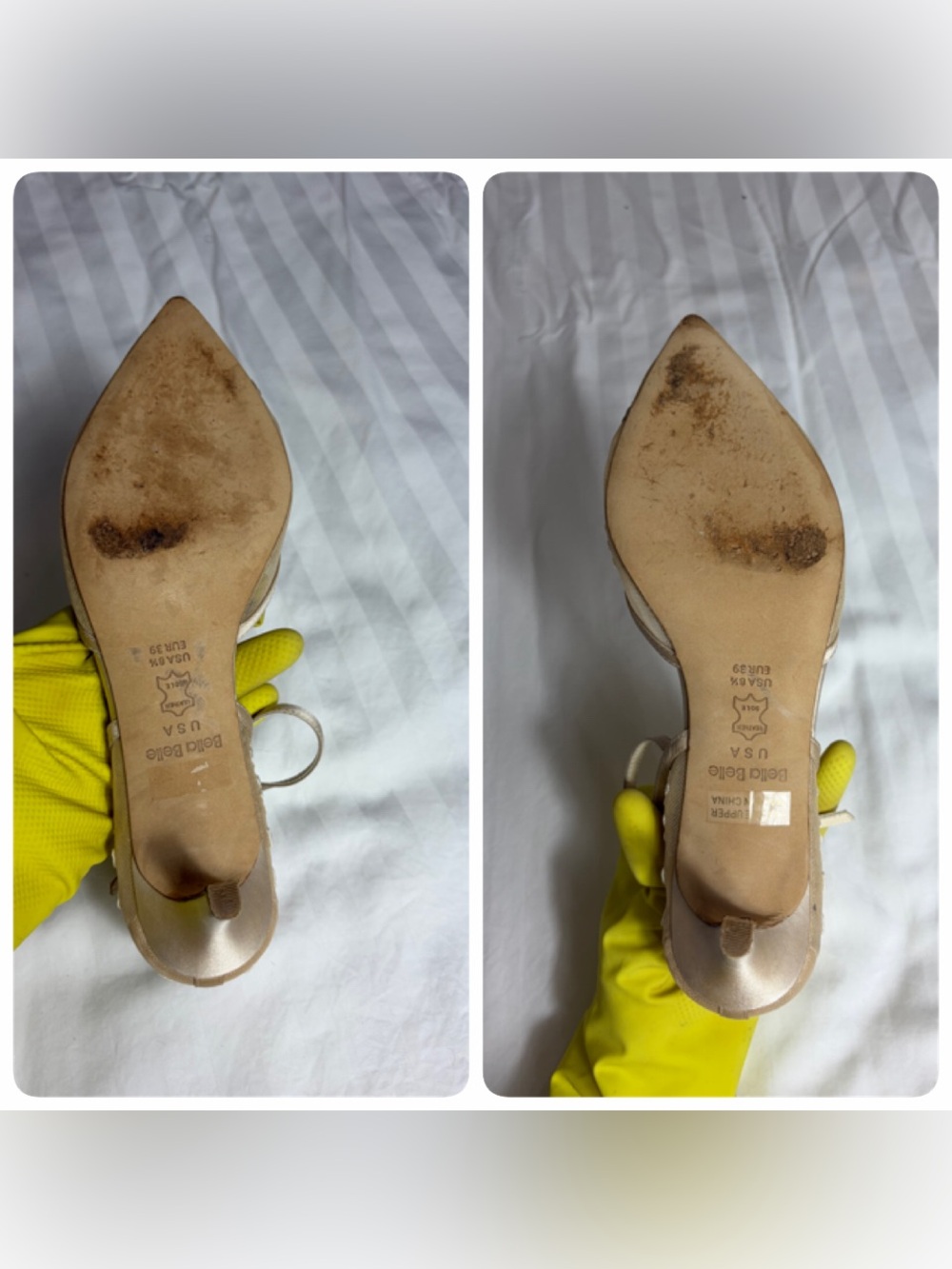 Bella Belle cream mesh embroidered floral leather kitten heel pumps size 8.5/ 39 - Picture 12 of 15